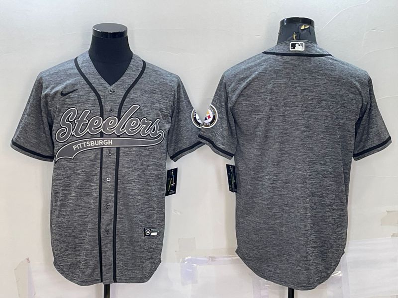 Men Pittsburgh Steelers blank hemp ash 2022 Nike Co branded NFL Jerseys->houston astros->MLB Jersey